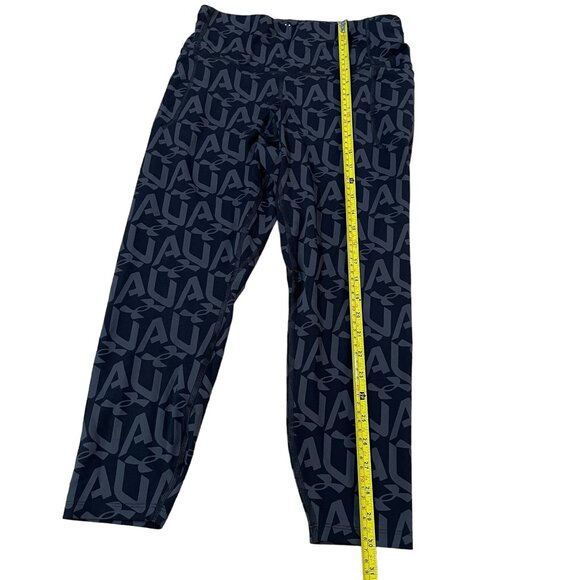 Under Armour Fitted Crop Leggings Women's Medium Black Gray UA All-Over Pattern - Picture 3 of 5